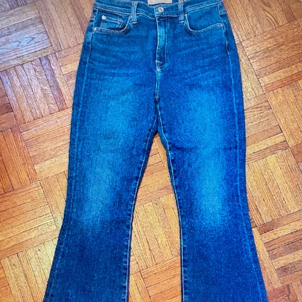 7 For All Mankind Deep Blue Flared Jeans